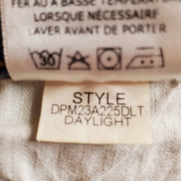 DEAR JOHN SZ 31 BLAIRE STRAIGHT LEG Stretch Distressed Cuffed 5Pocket Blue Jeans - Picture 16 of 16